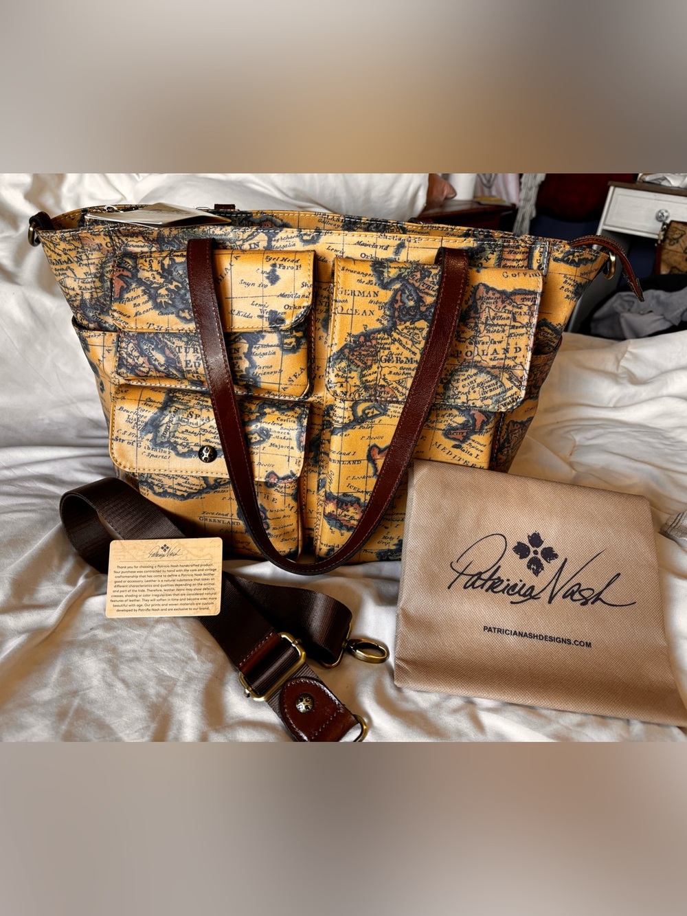“NWT Patricia Nash Patina Map Print Weekender Laptop Tote Carry-On”